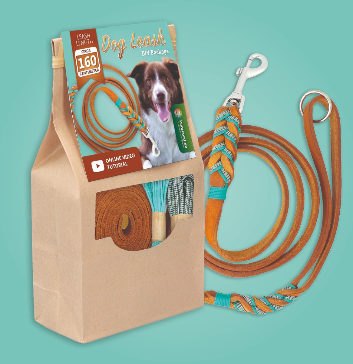 DIY-Set ''Bleed Knot'' - Hundeleine aus leder mit Paracord