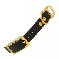 Schwarz & Messing - 20 mm Biothane Adapter Mit Nieten Schwarz & Messing - 20 mm Biothane Adapter Mit Nieten